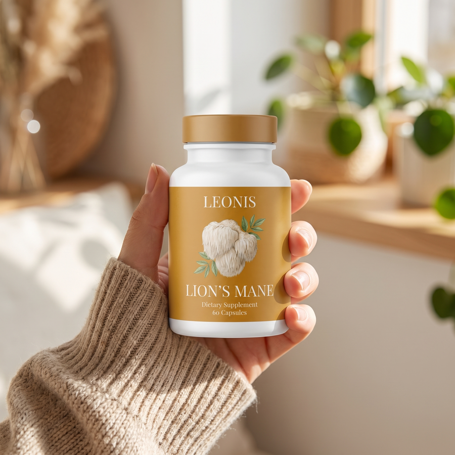 LEONIS Lion's Mane Hand Holding Bottle